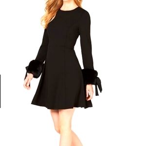 Calvin Klein Faux Fur Fit and Flare Dress NWT size 6